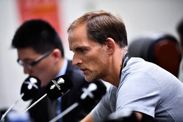 Entrenador Thomas Tuchel Paris Saint Germain Asiste Una Conferencia Prensa —  Fotos de Stock