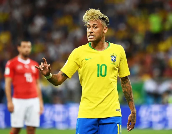 Neymar Brasil Compete Contra Suíça Seu Jogo Grupo Durante Copa — Fotografia de Stock