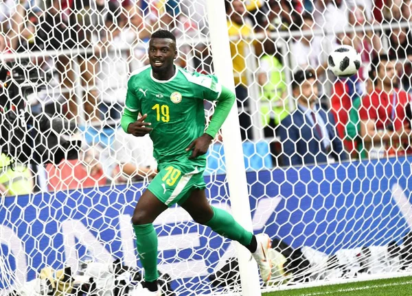 Baye Niang Senegal Comemora Após Marcar Gol Contra Polônia Seu — Fotografia de Stock