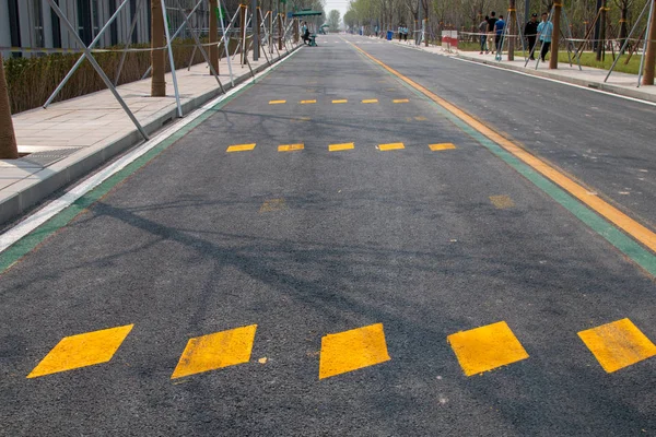 Una Vista Una Calle Especial Para Vehículos Sin Conductor Centro — Foto de Stock