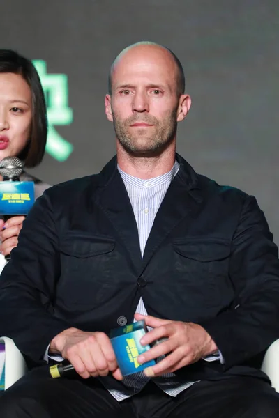 Ngiliz Aktör Jason Statham Yeni Filmi Meg Şanghay Çin Basın — Stok fotoğraf