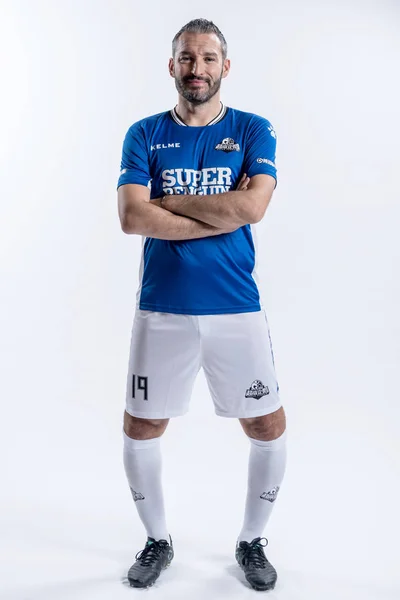 Exclusivo Retrato Futebolista Italiana Gianluca Zambrotta Para Super Penguin Soccer — Fotografia de Stock