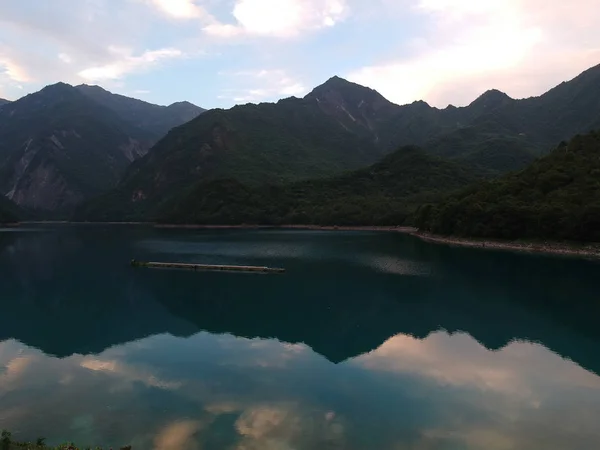 Paesaggio Del Lago Tianchi Wenxian Sul Monte Tianwei Nella Città — Foto Stock