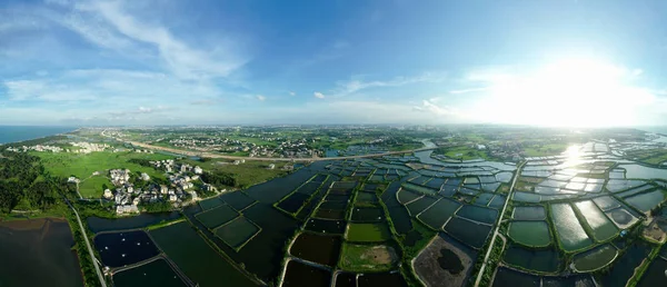 Una Vista Aérea Del Nuevo Distrito Haikou Jiangdong China Hainan — Foto de Stock