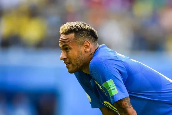 Neymar Brasil Reage Enquanto Compete Contra Costa Rica Seu Jogo — Fotografia de Stock