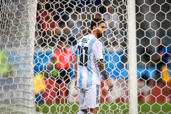 Lionel Messi Argentin Versenyez Csoport Mérkőzésen Horvátország Ellen 2018 Labdarúgó — Stock Fotó