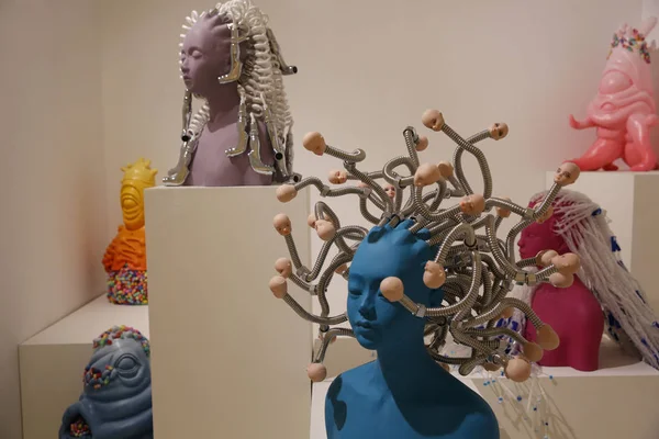 Las Obras Arte Exhiben Durante Exposición Obras Arte Estudiantes 2018 — Foto de Stock