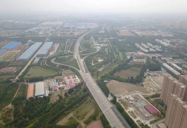 Letecký Pohled Sanhe Úseku Rychlostní Silnice Beijingcqinhuangdao G0121 Který Obvykle — Stock fotografie