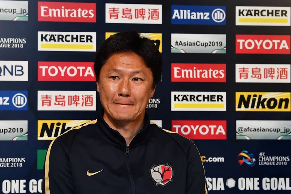 코치가 Oiwa의 일본의 가시마 2018 Afc 챔피언스리그 가시마 2018 라운드에 — 스톡 사진