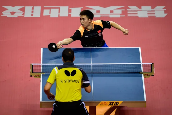 중국의 이탈리아의 Niagol 그들의 라운드 경기의 마스터 2018 Ittf 플래티넘 — 스톡 사진