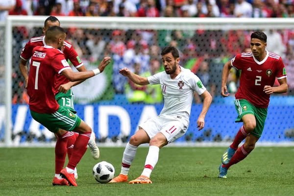 Bernardo Silva Portugal Centro Dribla Contra Marrocos Seu Jogo Grupo — Fotografia de Stock