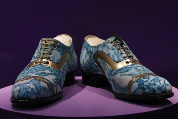 Los Zapatos Exhiben Durante Aclamada Exposición Zapatos Placer Dolor Celebrada —  Fotos de Stock