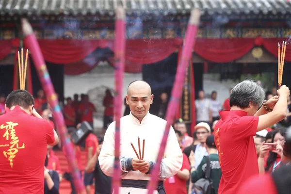 Actor Artista Marcial Chino Vincent Zhao Wenzhuo Asiste Ceremonia Apertura —  Fotos de Stock