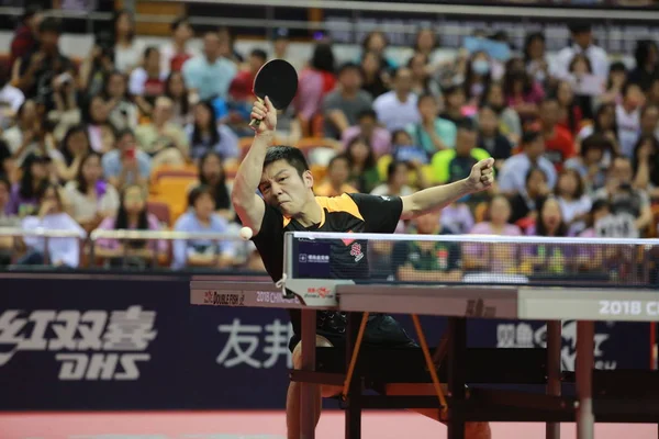 Fan Zhendong China Returns Shot Emmanuel Lebesson France Men Singles — Stock Photo, Image