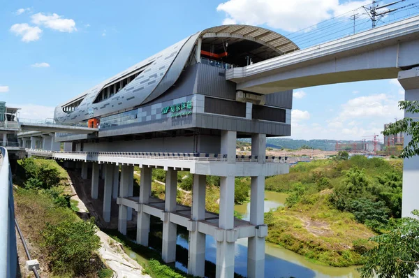 Utsikt Över Liujiaping Tunnelbane Station Chongqing Metro Byggd Flodbädden Jigongzui — Stockfoto