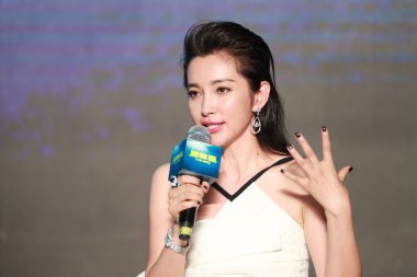 Chinese actress Li Bingbing attends a press conference for new movie 