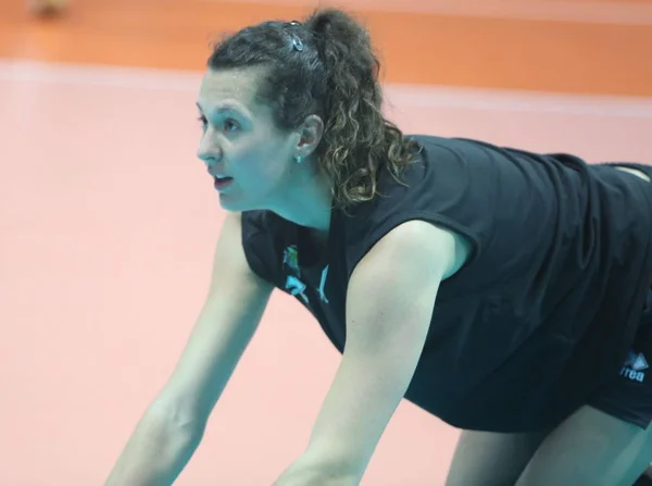 Een Speler Van Belgische Women National Volleyball Team Neemt Deel — Stockfoto