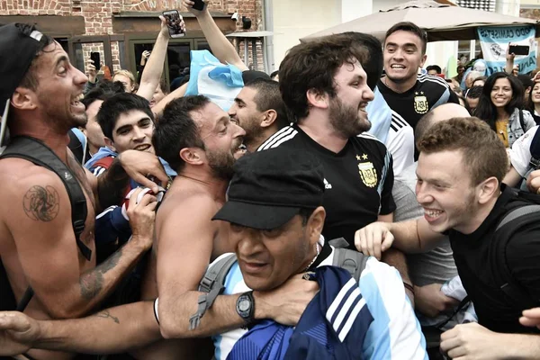 Local Residents Football Fans Tourists All World Take Part Celebration — Stock Photo, Image