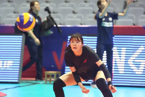 Spelare Sydkoreas Herrlandslag Volleyboll Tar Del Träningen För Den Pool — Stockfoto