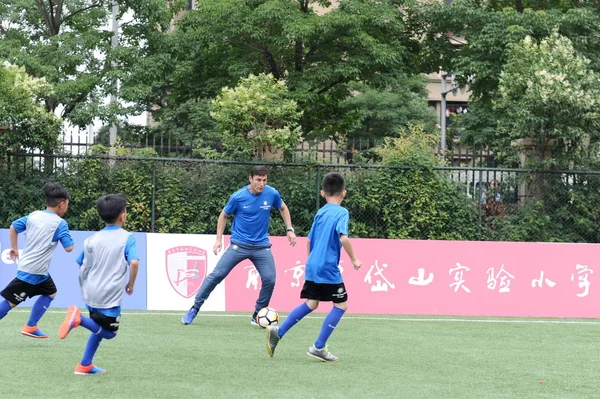 Javier Zanetti Futbolista Español Asiste Una Actividad Inter Academy Jiangsu — Foto de Stock