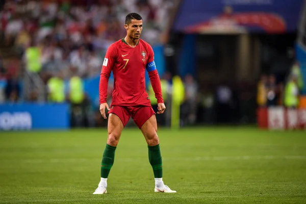 Cristiano Ronaldo Portugalia Przygotowuje Się Gry Rzutu Wolnego Przeciwko Iranowi — Zdjęcie stockowe
