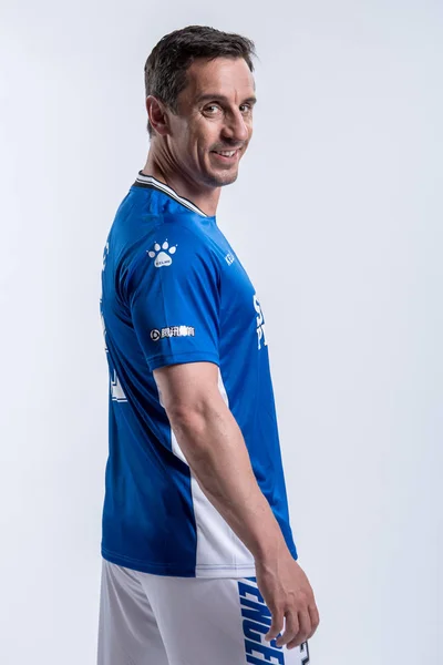 Exclusive Portret Angielski Piłkarz Trener Piłkarski Były Piłkarz Gary Neville — Zdjęcie stockowe