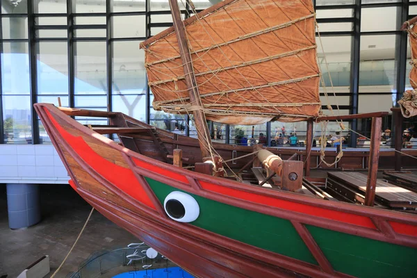 Réplica Del Barco Hundido Llamado Huaguangjiao Exhibe Durante Una Exposición — Foto de Stock