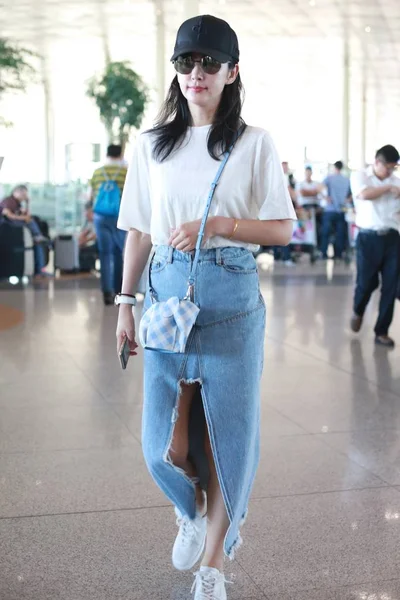 Китайская Актриса Бинбин Прибыла Международный Аэропорт Пекина Китай Мая 2018 — стоковое фото