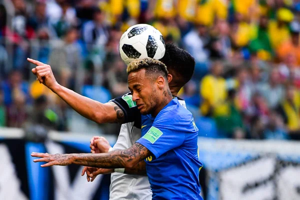 Neymar Brasil Lidera Bola Para Fazer Passe Contra Jogador Costa — Fotografia de Stock