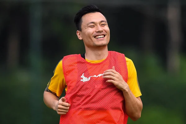 Gao Lin Kinas Guangzhou Evergrande Taobao Tar Del Ett Träningspass — Stockfoto