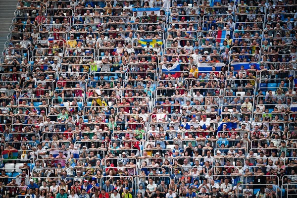 Fotbaloví Fanoušci Sledovat Zápas Mezi Švédskem Jižní Korea Během Mistrovství — Stock fotografie