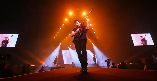 Amerikaanse Rockband Fall Out Boy Presteert Tijdens Een Concert Shanghai — Stockfoto