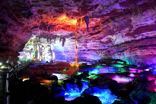 Paisaje Cueva Shuanghe Karst Cueva Más Larga Asia Ciudad Wenquan — Foto de Stock