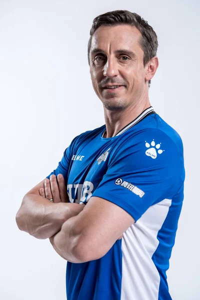 Exclusivo Retrato Treinador Futebol Inglês Jogador Futebol Gary Neville Para — Fotografia de Stock