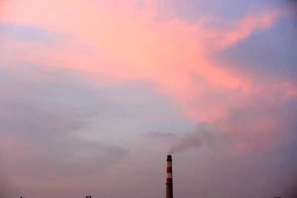 Smoke Discharged Chimney Coal Fired Power Plant Huai City East — Stock Photo, Image