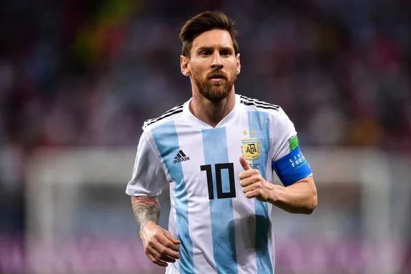 Lionel Messi Dell Argentina Gareggia Nella Partita Del Gruppo Contro — Foto Stock