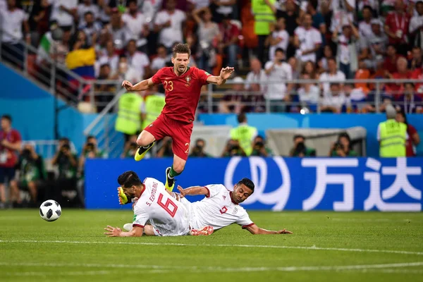 Adrien Silva Portugal Premier Défie Les Joueurs Iran Dans Leur — Photo