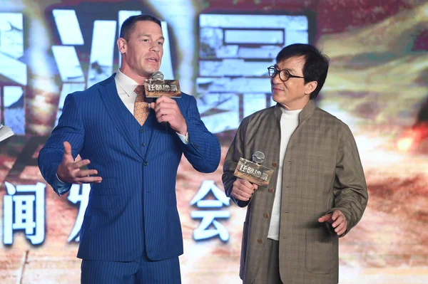Profesyonel Amerikan Güreşçisi Aktör John Cena Sol Hong Kong Kongfu — Stok fotoğraf