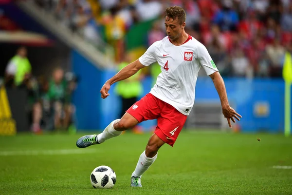 Thiago Cionek Polonia Gotea Contra Senegal Durante Partido Del Grupo —  Fotos de Stock