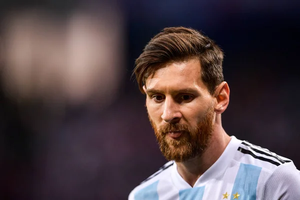 Lionel Messi Argentina Compite Partido Del Grupo Contra Croacia Durante —  Fotos de Stock