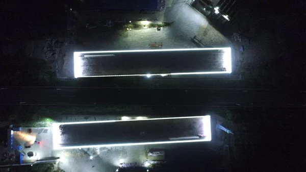 Zwei Trägerbrücken Mit Einem Gewicht Von 400 Tonnen Sollen Sich — Stockfoto