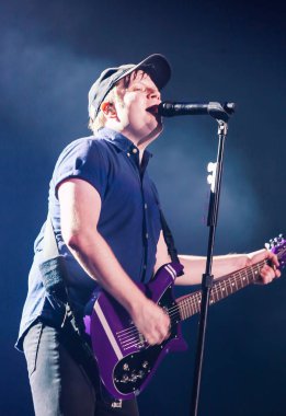 American rock band Fall Out Boy performs during a concert in Shanghai, China, 2 May 2018.
