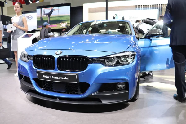 Vůz Bmw Řady Sedan Displeji Během Peking Mezinárodní Automobilové Výstavy — Stock fotografie