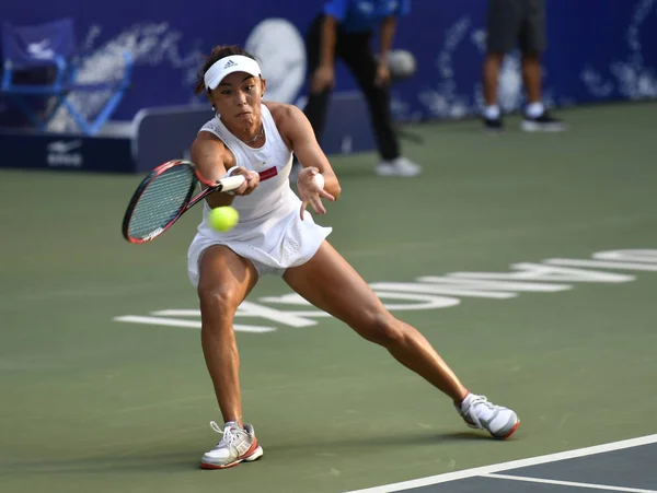 Wang Qiang Chine Retourne Une Chance Magda Linette Pologne Dans — Photo