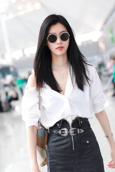 Chinees Model Mengyao Beter Bekend Als Ming Afgebeeld Shanghai Hongqiao — Stockfoto