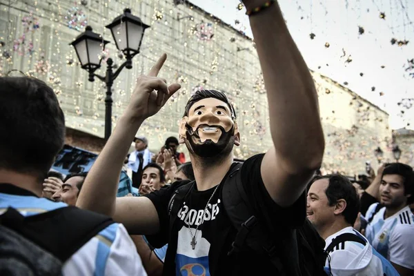 Fotbaloví Fanoušci Celého Světa Zúčastnit Fotbalový Karneval Před Mistrovství Světa — Stock fotografie