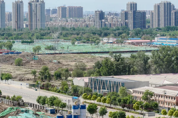 Вид Строящегося Комплекса Зданий Городского Правительства Пекина Районе Тунцзян Новом — стоковое фото