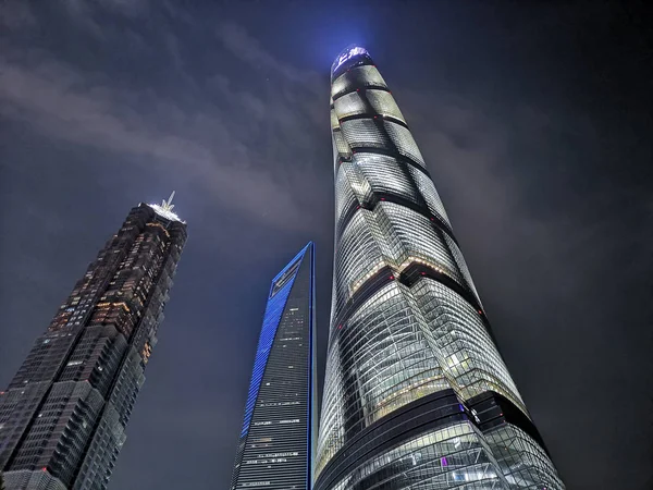 Вид Шанхайской Башни Земли Финансовом Районе Луцзяцзы Пудуне Шанхай Китай — стоковое фото