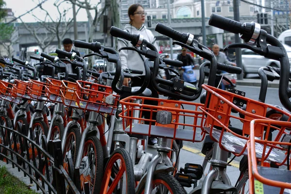 File Bicyclettes Service Chinois Partage Vélos Mobike Sont Garés Sur — Photo