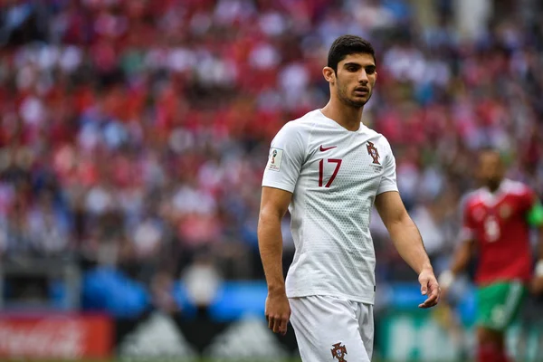 Goncalo Guedes Portugal Reage Jogo Grupo Contra Marrocos Durante Copa — Fotografia de Stock